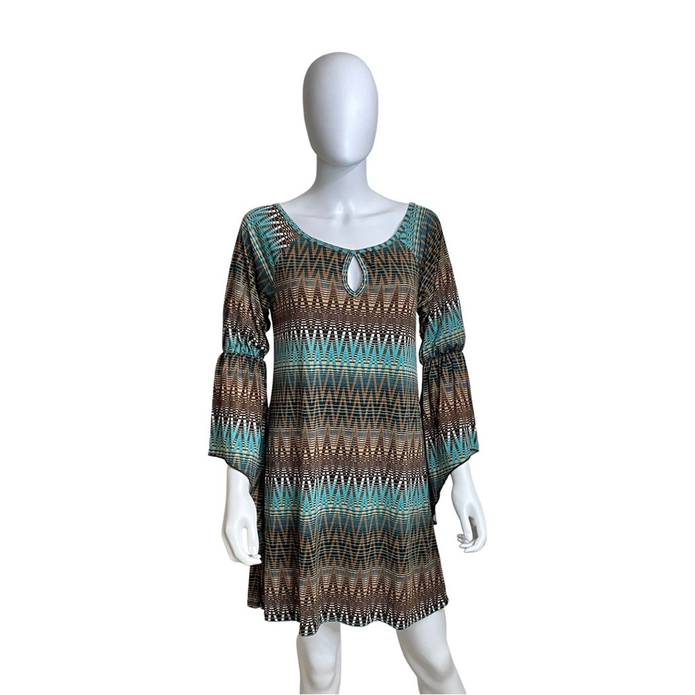 R. Rouge - Women's Bell Sleeve Midi Dress - Size: Large